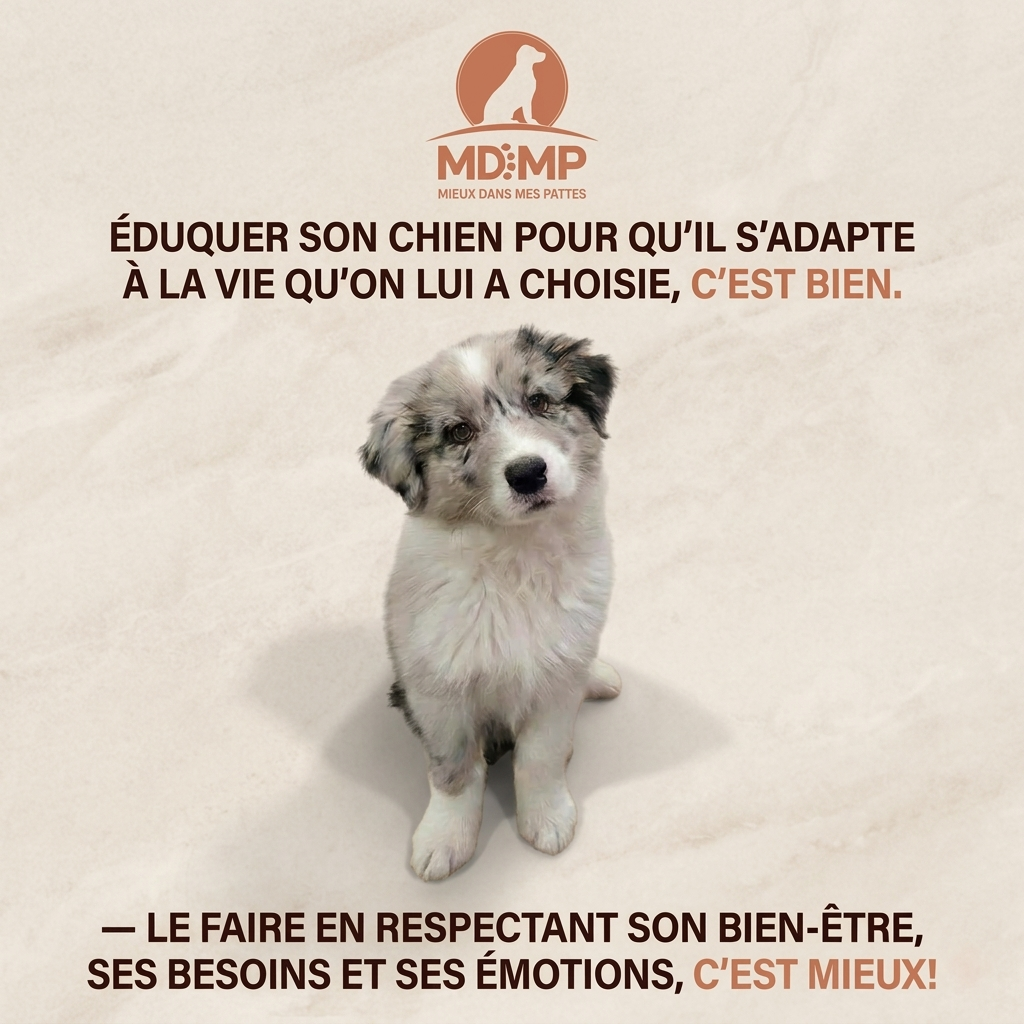 Eduquer son chien pour qu’il s’adpate à la vie qu’on lui a choisi c’est bien...MDMP®